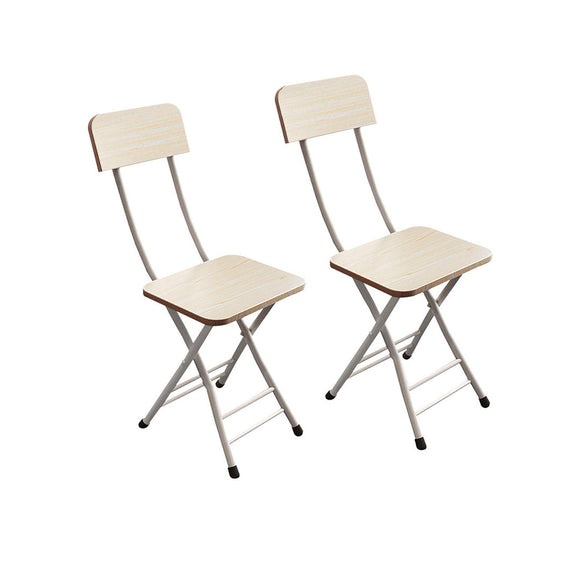 NNEAGS White Maple Foldable Chair Space Saving Lightweight Portable Stylish Seat Home Decor Set of 2