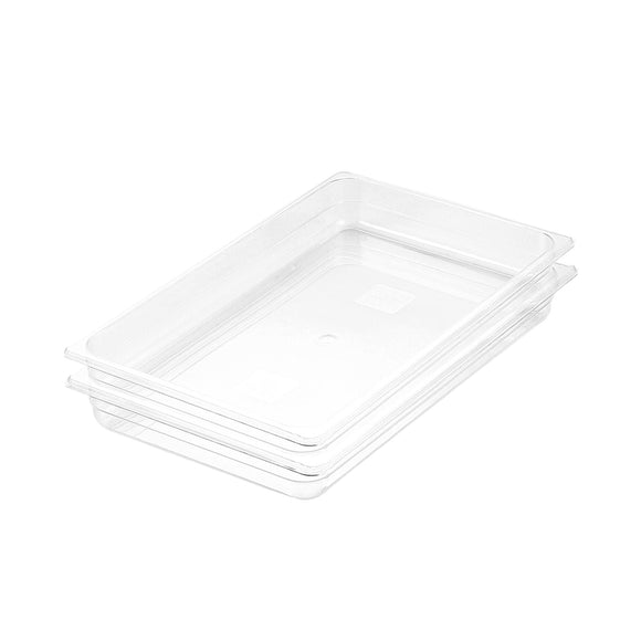 NNEAGS 65mm Clear Gastronorm GN Pan 1/1 Food Tray Storage Bundle of 2