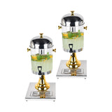 NNEAGS 2X Single 8L Stainless Steel Dispenser Beverage Juicer Transparent Commercial Drink Container Jug