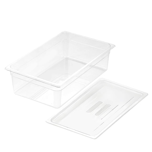 NNEAGS 150mm Clear Gastronorm GN Pan 1/1 Food Tray Storage with Lid