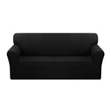NNEAGS 4-Seater Black Sofa Cover Couch Protector High Stretch Lounge Slipcover Home Decor