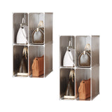 NNEAGS 2X 2 Tier Multifunctional PP Plastic Bag Box Portable Cubby DIY Storage Shelves Stackable Handbag Purse Organiser
