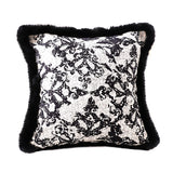 NNEAGS 45cm Vintage Black Herringbone Pillowcase Set & Square Throw Pillow
