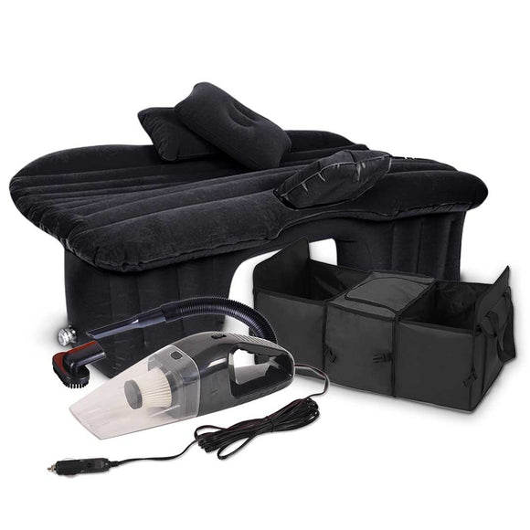 NNEAGS Portable Camping Car Set Inflatable Air Bed Mattress Storage Organizer Handheld Vacuum Black