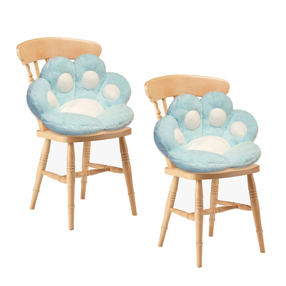 NNEAGS 2X Blue Paw Shape Cushion Warm Lazy Sofa Decorative Pillow Backseat Plush Mat Home Decor