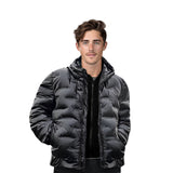 NNEAGS abbee Black 2XL Winter Hooded Glossy Down Jacket Stylish Lightweight Quilted Warm Puffer Coat
