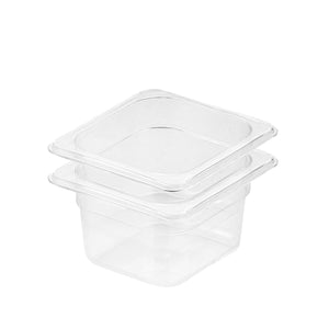 NNEAGS 100mm Clear Gastronorm GN Pan 1/6 Food Tray Storage Bundle of 2