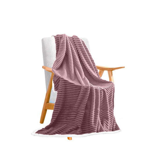 NNEAGS Throw Blanket Warm Cozy Double Sided Thick Flannel Coverlet Fleece Bed Sofa Comforter Purple
