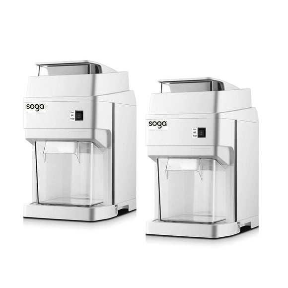 NNEAGS 2X 300 Watts Electric Ice Shaver Crusher Slicer Snow Cone Maker Commercial Tabletop Machine 120kgs/h White