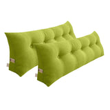 NNEAGS 2X 120cm Green Triangular Wedge Bed Pillow Headboard Backrest Bedside Tatami Cushion Home Decor