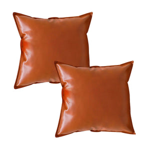 NNEAGS 2X 45cm Light Luxury Urban Simulated Leather Wide Edge Throw Pillow
