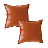 NNEAGS 2X 45cm Light Luxury Urban Simulated Leather Wide Edge Throw Pillow