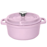 NNEAGS 24cm Pink Cast Iron Ceramic Stewpot Casserole Stew Cooking Pot With Lid