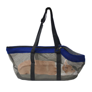 NNEAGS Grey Pet Carrier Bag Breathable Net Mesh Tote Pouch Dog Cat Travel Essentials