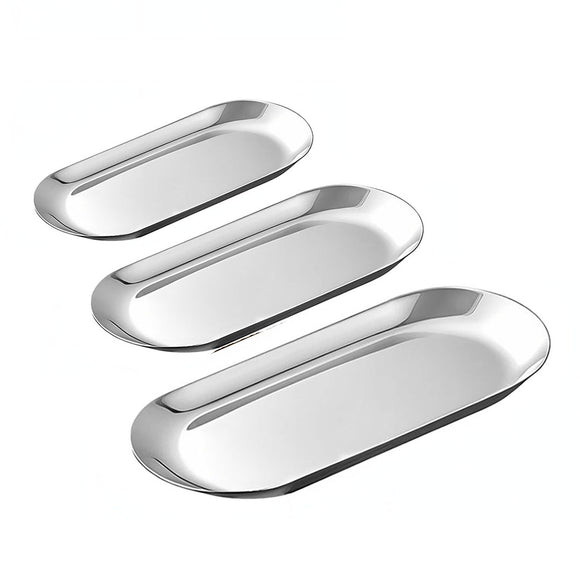 NNEAGS Gold Nordic Oval Plate Set Small, Medium, and Large for 3 Pieces Kitchen