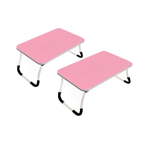 NNEAGS 2X Pink Portable Bed Table Adjustable Foldable Bed Sofa Study Table Laptop Mini Desk Breakfast Tray Home Decor