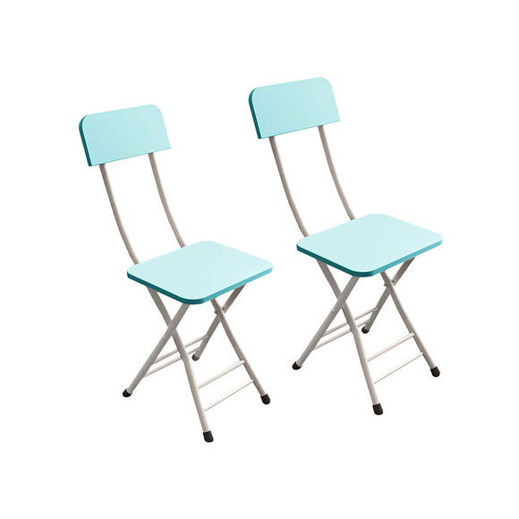 NNEAGS Blue Foldable Chair Space Saving Lightweight Portable Stylish Seat Home Decor Set of 2