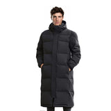 NNEAGS abbee Black 2XL Winter Hooded Overcoat Long Jacket Stylish Lightweight Quilted Warm Puffer Coat