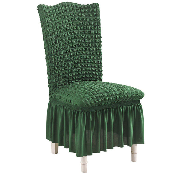 NNEAGS Dark Green Chair Cover Seat Protector with Ruffle Skirt Stretch Slipcover Wedding Party Home Decor