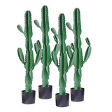 NNEAGS 4X 120cm Green Artificial Indoor Cactus Tree Fake Plant Simulation Decorative 6 Heads