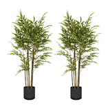 NNEAGS 2X 150cm Lucky Bamboo Tree Bambusa Vulgaris Artificial Plant w/ 7 Branches Home Accent Decor
