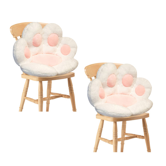 NNEAGS 2X White Paw Shape Cushion Warm Lazy Sofa Decorative Pillow Backseat Plush Mat Home Decor