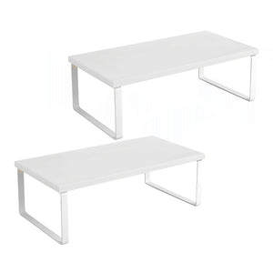 NNEAGS 2X 50cm White Computer Monitor Elevated Stand Desktop Support Station Rack