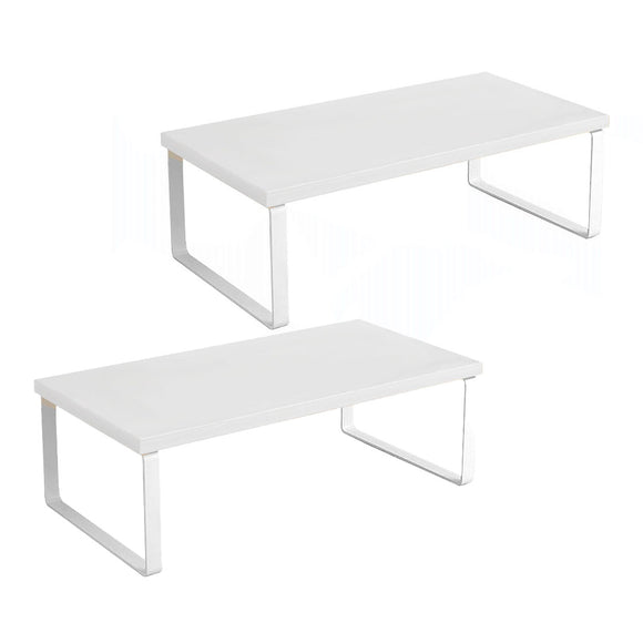 NNEAGS 2X 50cm White Computer Monitor Elevated Stand Desktop Support Station Rack