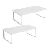 NNEAGS 2X 50cm White Computer Monitor Elevated Stand Desktop Support Station Rack