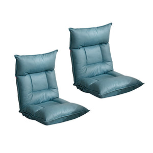NNEAGS 2X Green Lounge Recliner Lazy Sofa Bed Tatami Cushion Collapsible Backrest Seat Home Office Decor