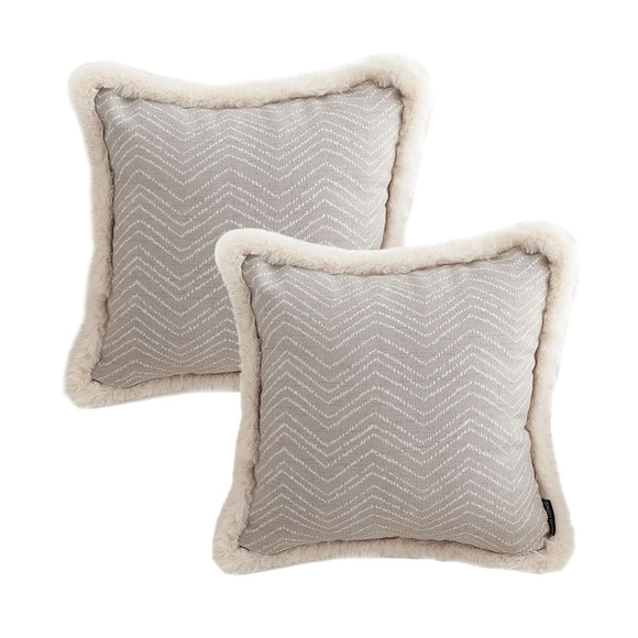 NNEAGS 2X 45cm Wabi-sabi Herringbone Square Throw Pillow