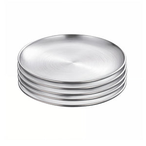 NNEAGS 30cm Premium Silver Grilling Plate - Durable, Heat-Resistant, Perfect for BBQs and Outdoor Cooking Kitchen Essential