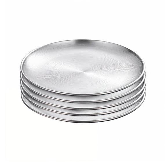 NNEAGS 30cm Premium Silver Grilling Plate - Durable, Heat-Resistant, Perfect for BBQs and Outdoor Cooking Kitchen Essential