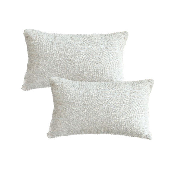 NNEAGS 2X 35cm Lumbar Pillow Embroidered Decorative Linen Cover Stitch Story Throw Pillow