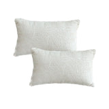 NNEAGS 2X 35cm Lumbar Pillow Embroidered Decorative Linen Cover Stitch Story Throw Pillow