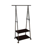 NNEAGS 2-in-1 Organiser Clothes Shoe Rack Space-Saving Triangular Storage with Wheels Black
