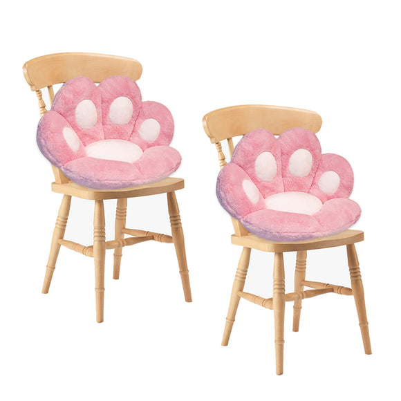 NNEAGS 2X Pink Paw Shape Cushion Warm Lazy Sofa Decorative Pillow Backseat Plush Mat Home Decor