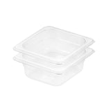NNEAGS 65mm Clear Gastronorm GN Pan 1/6 Food Tray Storage Bundle of 2