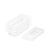 NNEAGS 65mm Clear Gastronorm GN Pan 1/3 Food Tray Storage Bundle of 4 with Lid
