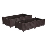 NNEAGS 2X 80cm Raised Planter Box Vegetable Herb Flower Outdoor Plastic Plants Garden Bed