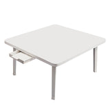 NNEAGS White Portable Floor Table Small Square Space-Saving Mini Desk Home Decor