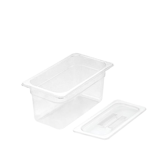 NNEAGS 150mm Clear Gastronorm GN Pan 1/3 Food Tray Storage with Lid