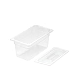 NNEAGS 150mm Clear Gastronorm GN Pan 1/3 Food Tray Storage with Lid