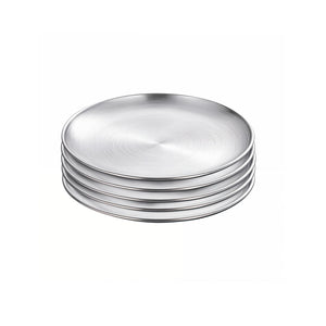 NNEAGS 17cm Premium Silver Grilling Plate - Durable, Heat-Resistant, Perfect for BBQs and Outdoor Cooking Kitchen Essential