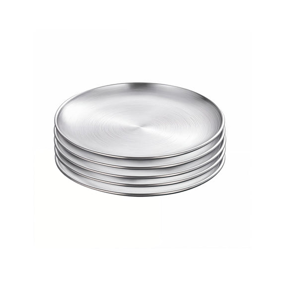 NNEAGS 17cm Premium Silver Grilling Plate - Durable, Heat-Resistant, Perfect for BBQs and Outdoor Cooking Kitchen Essential