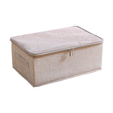 NNEAGS Beige Small Portable Double Zipper Storage Box Moisture Proof Clothes Basket Foldable Home Organiser