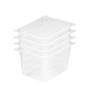 NNEAGS 200mm Clear Gastronorm GN Pan 1/2 Food Tray Storage Bundle of 4