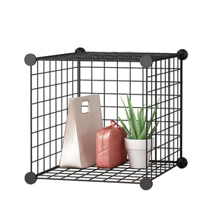 NNEAGS Black Portable Single Cube Storage Organiser Foldable DIY Modular Grid Space Saving Shelf