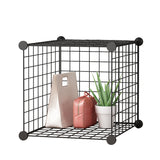 NNEAGS Black Portable Single Cube Storage Organiser Foldable DIY Modular Grid Space Saving Shelf