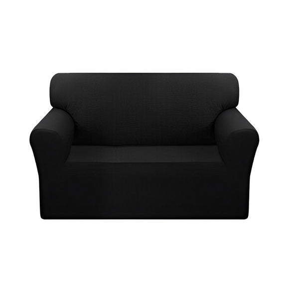NNEAGS 2-Seater Black Sofa Cover Couch Protector High Stretch Lounge Slipcover Home Decor